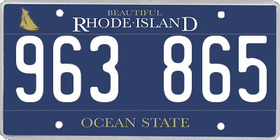 RI license plate 963865