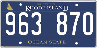 RI license plate 963870