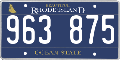 RI license plate 963875