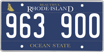 RI license plate 963900