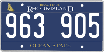 RI license plate 963905