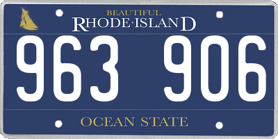 RI license plate 963906