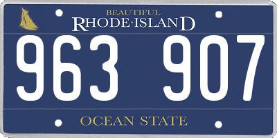 RI license plate 963907