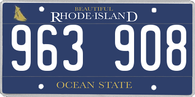 RI license plate 963908