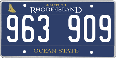 RI license plate 963909