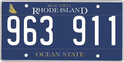 RI license plate 963911