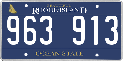 RI license plate 963913