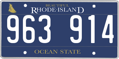 RI license plate 963914