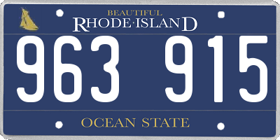 RI license plate 963915