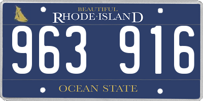 RI license plate 963916