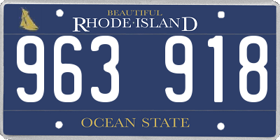 RI license plate 963918
