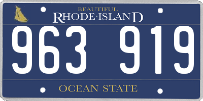 RI license plate 963919