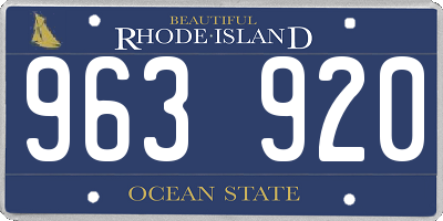 RI license plate 963920