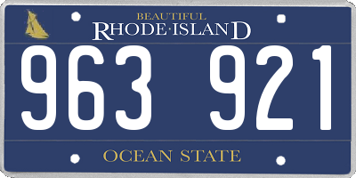 RI license plate 963921