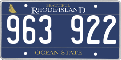 RI license plate 963922
