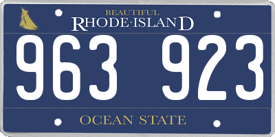 RI license plate 963923