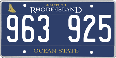 RI license plate 963925