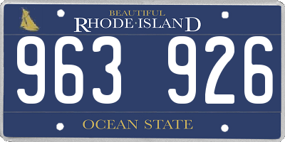 RI license plate 963926
