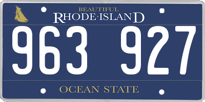 RI license plate 963927