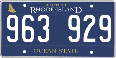 RI license plate 963929