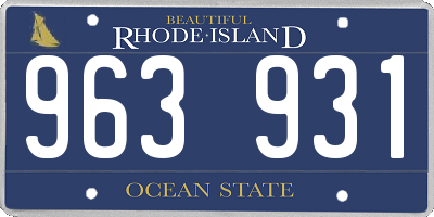 RI license plate 963931