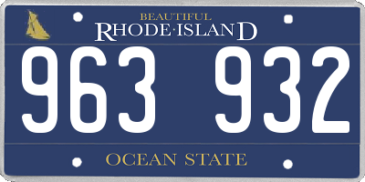 RI license plate 963932