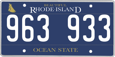 RI license plate 963933