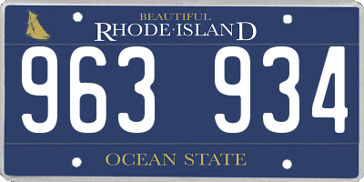 RI license plate 963934