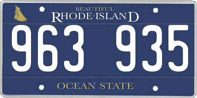 RI license plate 963935