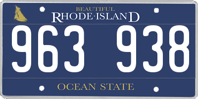 RI license plate 963938