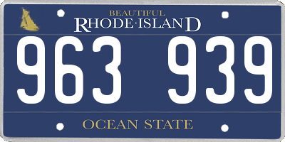 RI license plate 963939