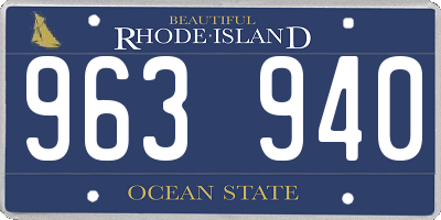 RI license plate 963940