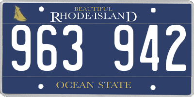 RI license plate 963942