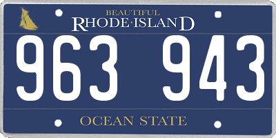 RI license plate 963943
