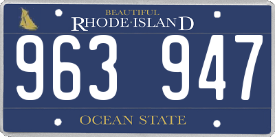 RI license plate 963947