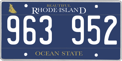 RI license plate 963952