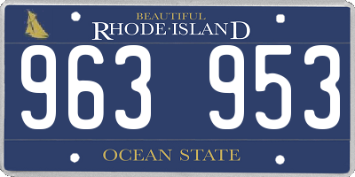 RI license plate 963953
