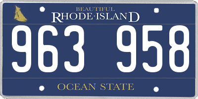 RI license plate 963958