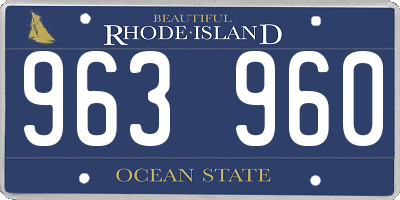 RI license plate 963960