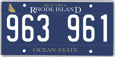 RI license plate 963961