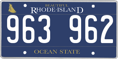 RI license plate 963962