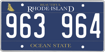 RI license plate 963964