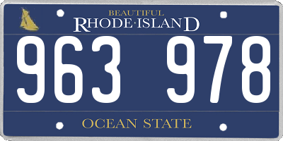 RI license plate 963978