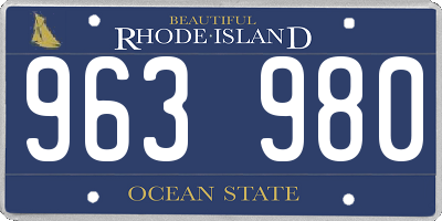 RI license plate 963980