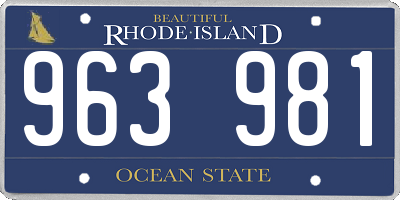 RI license plate 963981