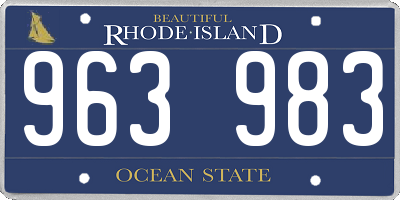 RI license plate 963983