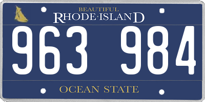 RI license plate 963984