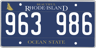 RI license plate 963986