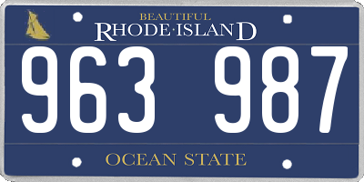 RI license plate 963987