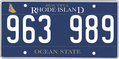RI license plate 963989